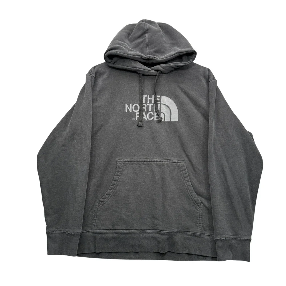 The North Face Graphic Logo Hoodie Mens XL Charcoal Gray Long Sleeve Outdoor